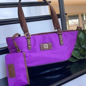 NEW Anne Klein shoulder handbag, tote purse, set purple